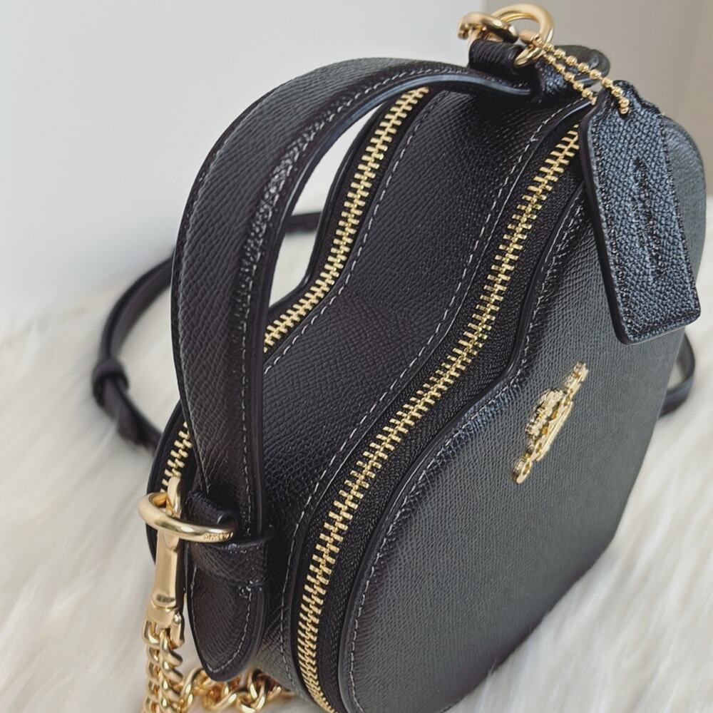 NWT Coach Black Heart-Shaped Crossbody Bag - Picture 4 of 9